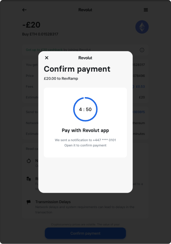 Payment confirmation - Revolut