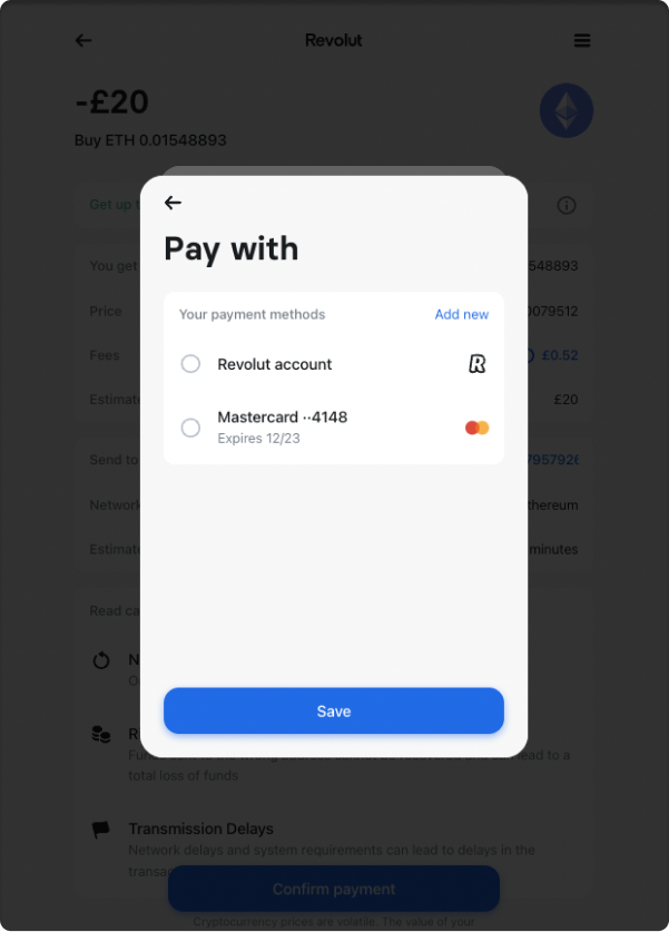 Choose a payment method