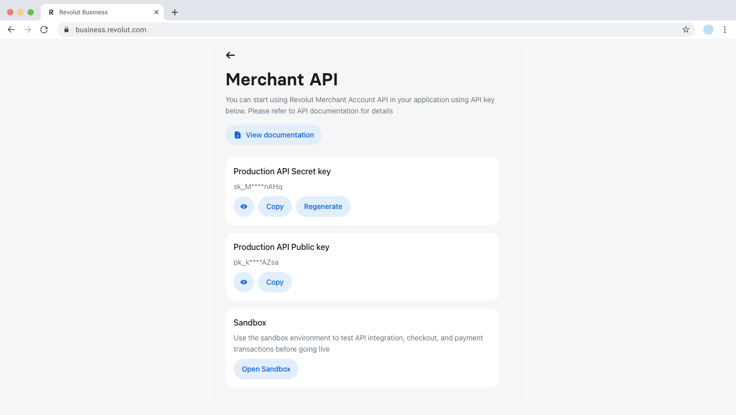 Merchant API - Settings