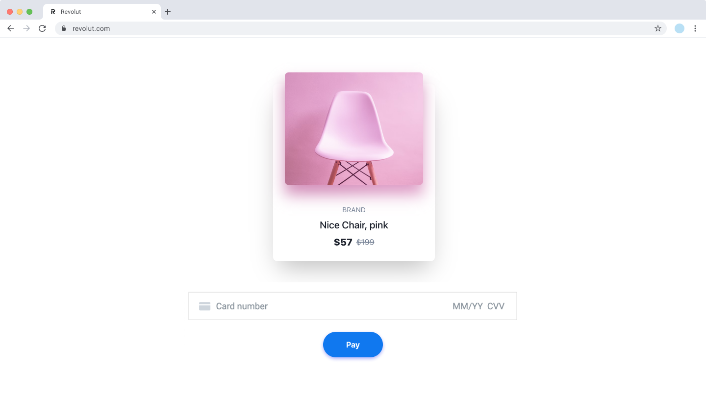 Pay with card field