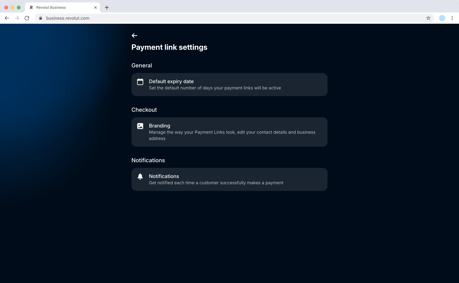 Hosted Checkout Page - Payment link settings
