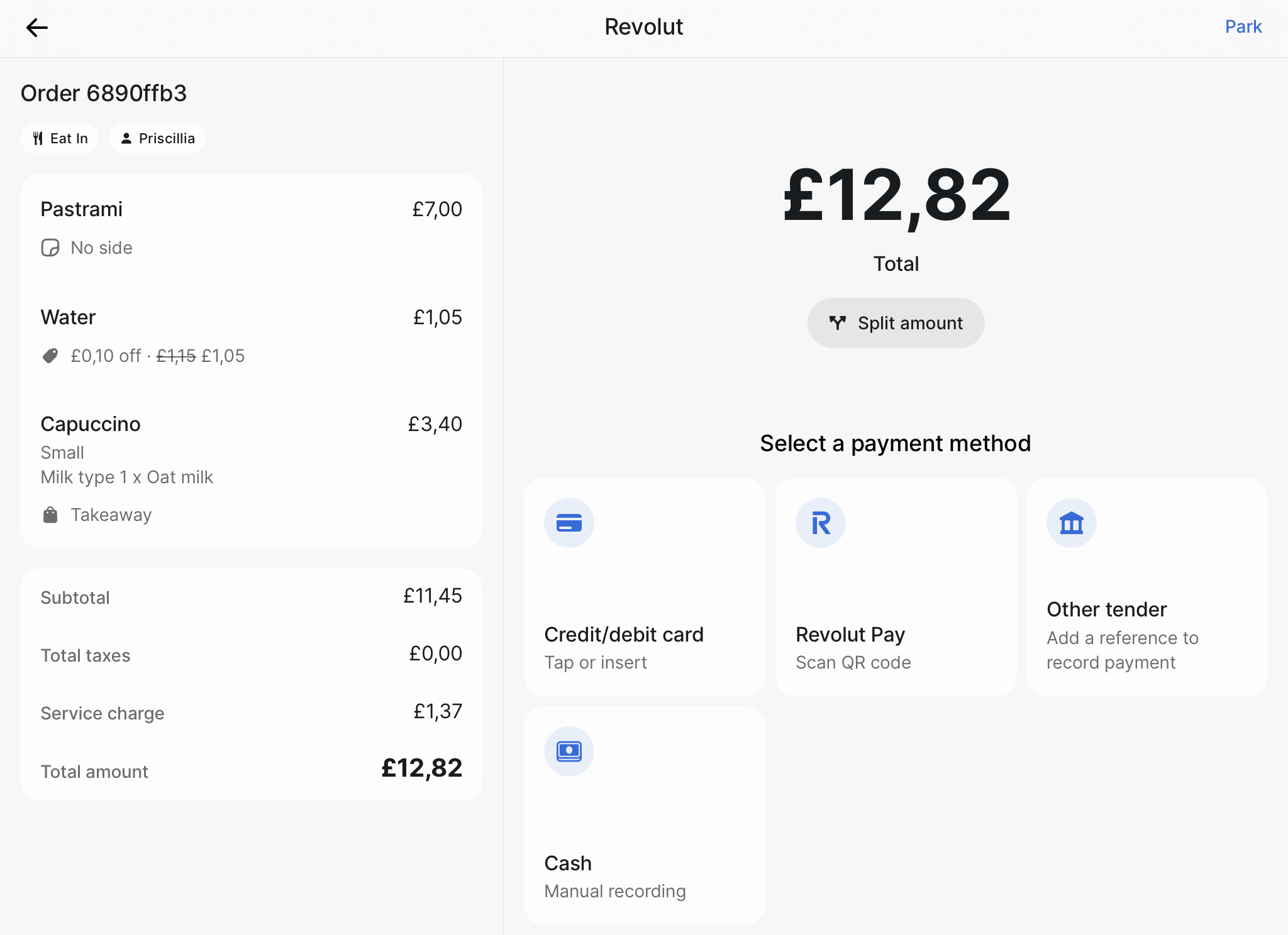 Revolut POS iPad: Take payments