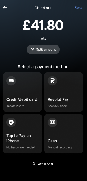 Revolut POS app: Take payments