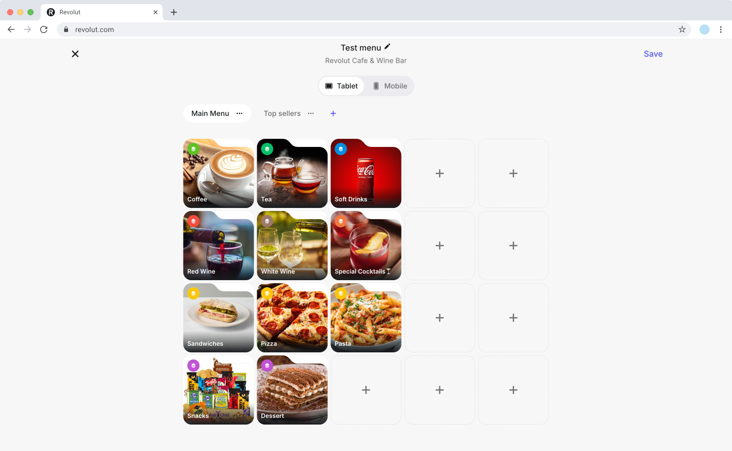 Revolut POS web portal: Layouts
