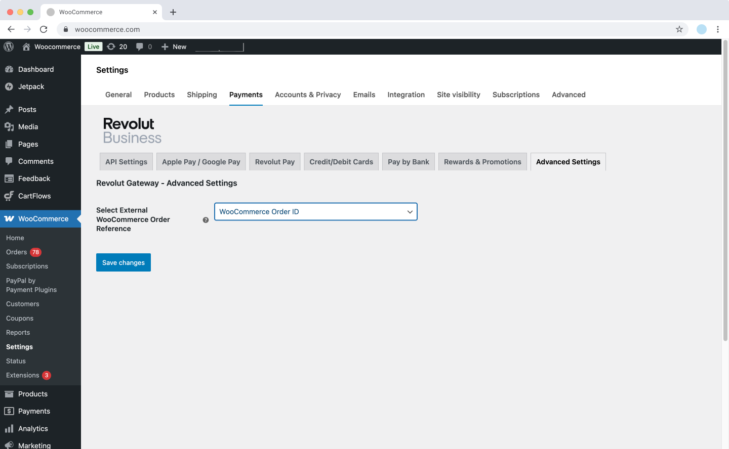 WooCommerce - Advanced settings