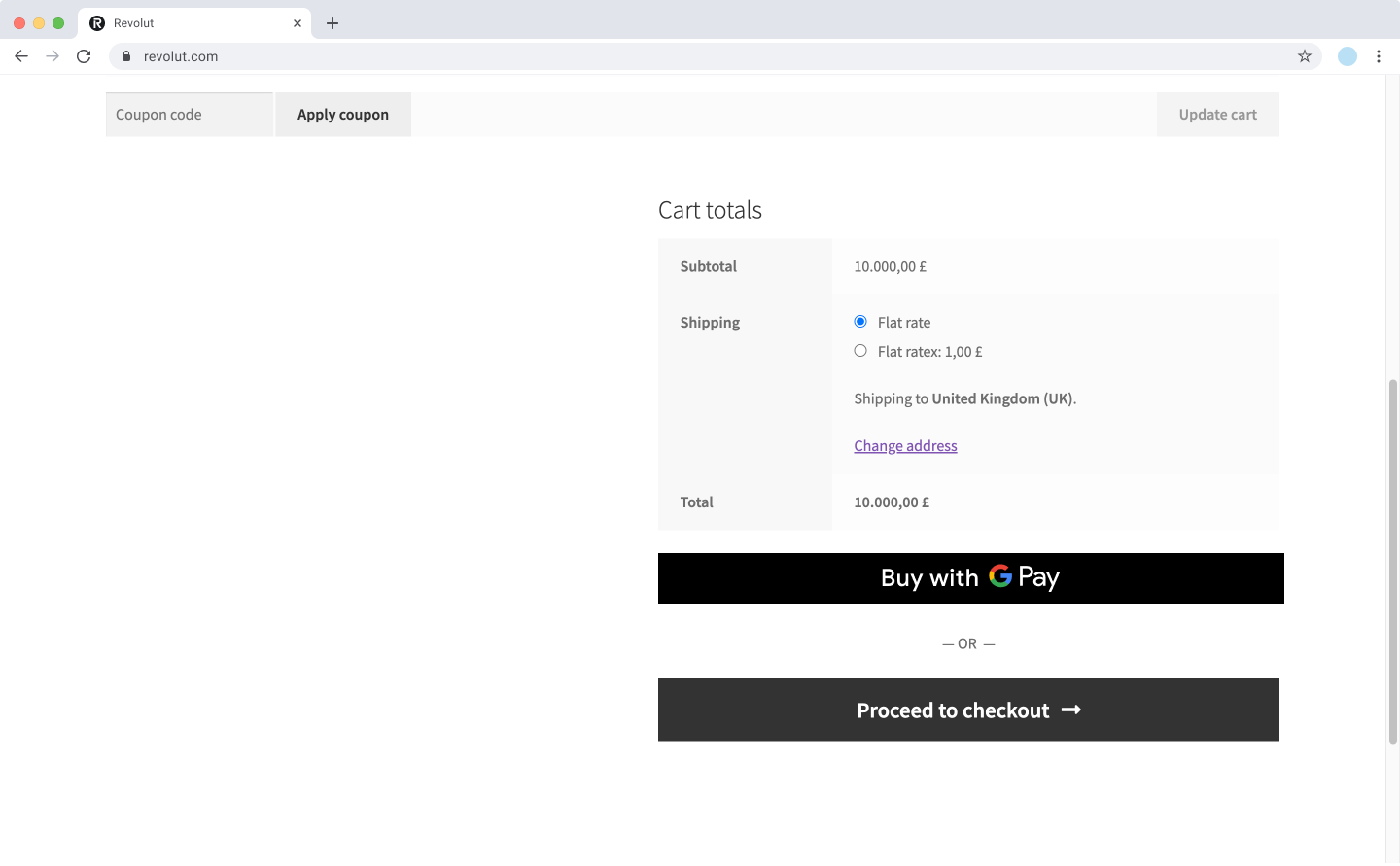 WooCommerce - Google Pay (Cart)